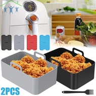 2Pcs Air Fryer Silicone Pot 4Pcs Air Fryer Silicone Liners Reusable Food-Grade Silicone Air Fryer Basket for Dual Basket Air Fryers SHOPTKC7411