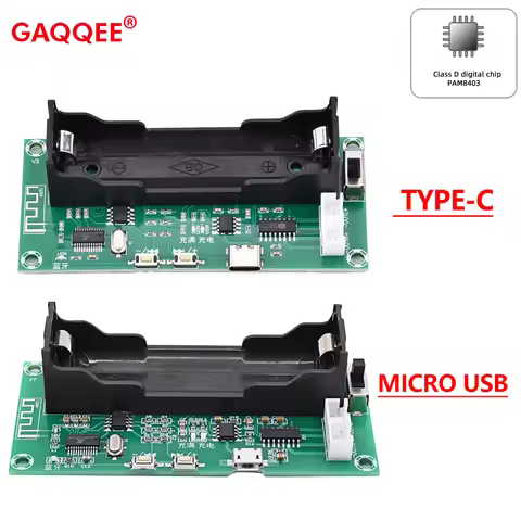 XH-A153 Bluetooth-Compatible Audio Amplifier Board DC 5V 3W*2 2.0 Channel Type-C Micro USB With 1865