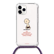 PEANUTS by SCHULZ 史努比 查理海灘 掛繩手機殼 iPhone 12 Pro Max 紫色