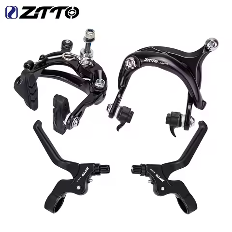 ZTTO Bike Brake Caliper Brake Lever Set Line PullingAluminum Alloy C Brake Shoes Caliper For Folding