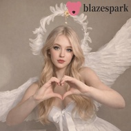 BLAZESPARK Virgin Mary Queen Tiara, Double Layer Glory Shape Feather Glory Crown Headband, Dress Up 