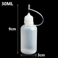 Set of 10 needle tip plastic bottles 10ml, 20ml, 30ml, small oil bottles, filling bottles