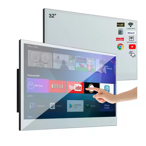Souria 32inch Smart Mirror Touchscreen FHD LED TV Water Resistant Magic Android Bluetooth DTV Tuner 