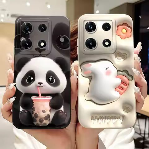 For Infinix Note 30 Pro Case Infinix Note 30i Note30 30Pro 4G Cute Panda Rabbit Cartoon Soft Silicon