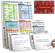 Air Fryer Magnetic Cheat Sheet Set and Instant Pot Cheat Sheet Magnet Set (2 Sets of 6 Pcs), Cooking Times Chart Magnet Sets - Instant Pot Accessories - Air Fryer Accessories-White…
