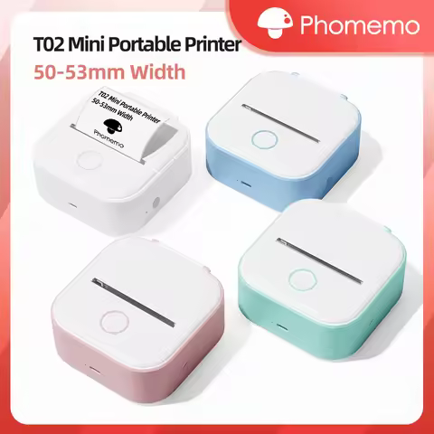 Phomemo T02 Wireless Pocket Thermal Printer Portable Mini Wirelessly BT Connect 203dpi Photo Label M