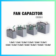 Aircond Fan Capacitor BM CBB61 450V Capasitor Kapasitor 1uf 1.5uf 2uf 2.5uf 3uf 3.5uf 4uf 4.5uf 5uf 