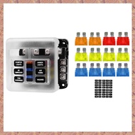 (QCMY) Car Boat Fuse Box Holder with 6 Ways Blade Fuse Holder Block Warning Indicator 12V 36V Power 