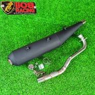 ท่อ ผ่าดัง ผ่าเปิด 1108 Rcing W-110i (2021-2024) Wave110i2021-2024 ท่อคอไล่สปริง ดำ คอท่อเลสแท้ รอย
