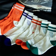 Foreigners 70+Yuan OrderHigh-Value Trendy Thick Towel Bottom Socks Sweat-Absorbent Printed High @
