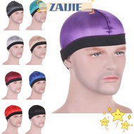 ZAIJIE24 Men Durag Hats, Breathable Solid Color Wave Caps,  Elastic Polyester Multicolor Multicolor 