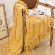 Super Soft Throw Blanket With Tassel Room Decor Sofa Cover Chenille Shawl Blanket Woven Bedspread Ho