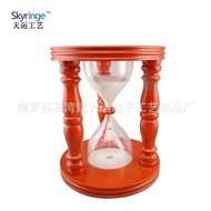 Factory Direct Creative Wooden Stool Hourglass30Minute Glass Hourglass Time Timer Home Decoration