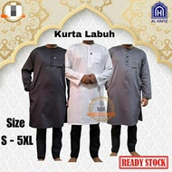 Kurta Labuh Lelaki Dewasa Teluk Belanga Kurta Panjang Kain Cotton by Al Hafiz S-5XL