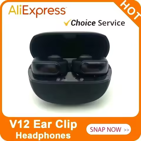 2025 V12 Earphones Wireless Bluetooth 5.3 Open Headsets HiFi Stereo Sport Headphones HD Mic Call Ear