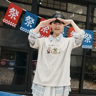 OB Miss Cat.pure Cotton Japanese Style Festival Goldfish Cat Print Short-Sleeved Top < IC0050 >