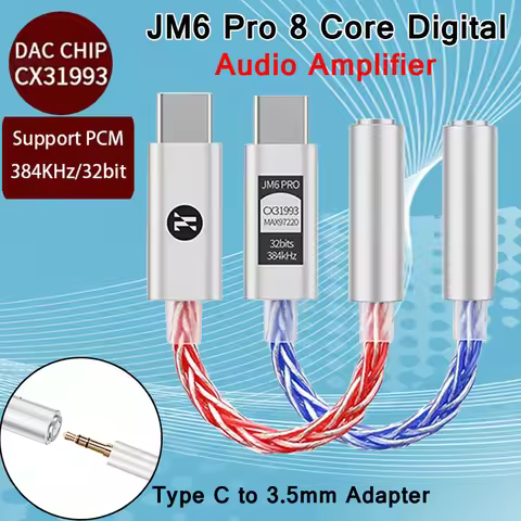 JCALLY JM6 Pro Type-C to 3.5mm CX31993 HIFI DAC Portable Digital Audio Decoding Headphone Amplifier