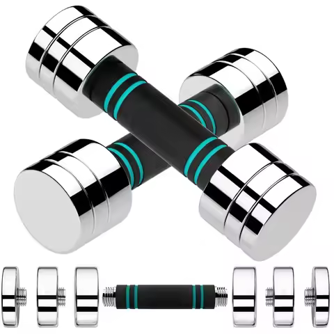 2.5kg/5kg/7.5kg/10kg Steel Adjustable Dumbbell Set of 2 Free Weights Dumbbells Set Non-Slip and Comf