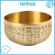 LANHUA Feng Shui Brass Bowl, Brass Hundred Blessings Chinese Fortune Bowl, Decorative Bowls 10cm Cop