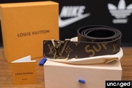 *ASLI ORIGINAL* LOUIS VUITTON X SUPREME BELT MONOGRAM EMBOSS BROWN