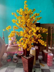 bunga sakura hiasan sudut ruangan sudah sama potnya sakura plastik tinggi 100 cm