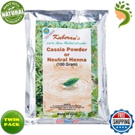 Kuberan's Pure Cassia Powder (Neutral Henna) 100g [Twin Pack] 100% Natural