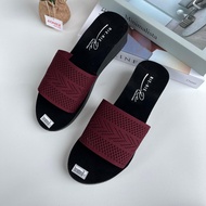 WEDGES IMPORT KAIN RAJUT MODEL SLOP TERBARU SANDAL WANITA KEKINIAN