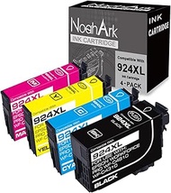 NoahArk 4 Packs 924XL Remanufactured Ink Cartridge Replacement for Epson 924 T924XL High Yeild for W