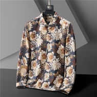 XL-10XL Plus Size Men's Long Sleeve Printed Shirt Casual