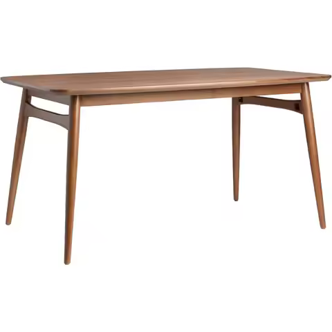 Mid-Century Modern Walnut Dining Table with Tapered Legs, 59 Inches