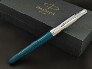 Parker 51系列墨水筆-青綠銀夾(2123506)+50可刻字