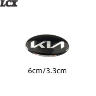 LCX 1 Piece 6X3.3CM Car Steering Wheel Center Logo Cover Badge Emblem Interior Accessories for KIA K