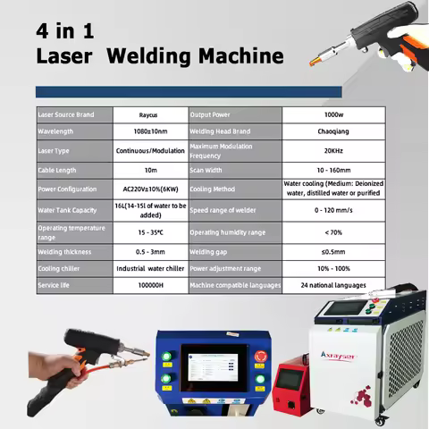 Laser Welding Machine 1500w 220V 60Hz 4in1 Welder with Raycus C015H1 Laser Source SUP21T Head for Cl