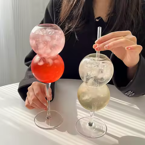 Creative Goblet Bubble Ball Cocktail Champagne Wine Juice Milk Whiskey Brandy Glasses Water Cup for 