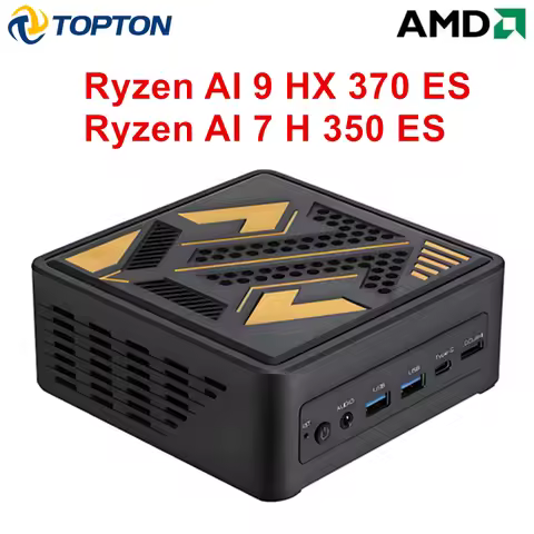 Topton Gaming Mini PC OCuLink AMD Ryzen AI 9 HX 370 ES AI 7 H 350 ES USB4 2x2.5G LAN 2xNVMe Desktop 