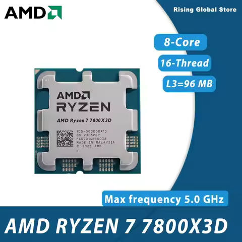 NEW AMD R7 7800X3D CPU Processor Ryzen 7 7800X3D Eight-Core Sixteen-Thread 4.2GHz 120W TDP L3=96M So