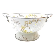 Cooks Habit Colander 3 QT Coating Flower Motif l Rice Container l Rice Container l Fruit Container