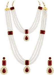Short & Long Necklace Earrings Set Ethnic Bharatanatyam jewellery set for Women