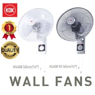 🔥SIRIM🔥 KDK KU408 KU408-YG 16" (40cm) Wall Fan Kipas Dinding, White / Grey