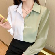 Korean Style Blouse Women Casual Long Sleeve Loose Ladies Simple Vintage Baggy Shirt Top Fashion Des