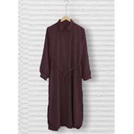 Tunik Basic Crinkle Airflow Wanita Remaja Muslim Polos Kancing Aktif Panjang  Bawah Lutut Kekinian T