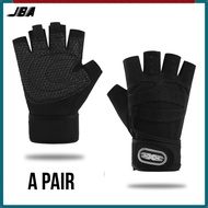 JBA Gym Gloves For Workout Half Finger With Plam A Pair Elastic Adjustable Breathable Sunscreen Quic
