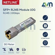 SFP+ Ethernet Port RJ45 Module Switch Gigabit 10G 10 Gbps 10Gbase-T Cat6 Cat7 30 Meter Netline
