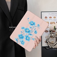 360° Rotation Case for iPad Pro 11-inch (M4) 2024 iPad Pro 2024 11 A2836 A2837 A3006 Blue flowers Wi