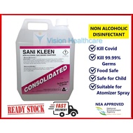 (NEA Approved) Disinfectant Liquid , Sani Kleen Disinfectant Liquid, 5L Disinfectant Sanitizer Sanitiser,Nano Mistetizer