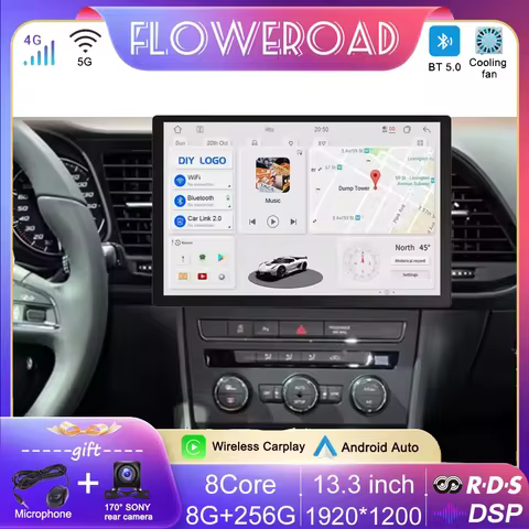 13.3 Inch Android 15 For Seat Leon 3 MK3 2012-2020 Car Radio 5G wifi Stereo Multimedia Player GPS Na