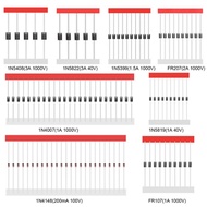 100/200PCS Rectifier Diode Schottky 1N4007 1N4148 1N5408 1N5819 1N5822 1N4001 1N5404 FR107 FR207 Fas