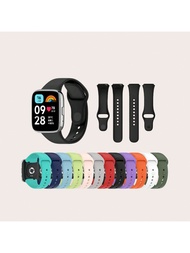 1pc Men Women Leisure Comfortable Sporty Solid Color Silicone Watchband Compatible With Redmi Watch 