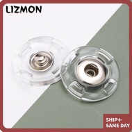 LIZMON 10Pcs Snap Button, Transparent Round Fastener, Sewing Accessories DIY Acrylic Invisible Snap 