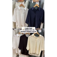 UNIQLO WOMEN'S RAYON BLOUSE WITH SKIPPER COLLAR 3 SLEEVES/4